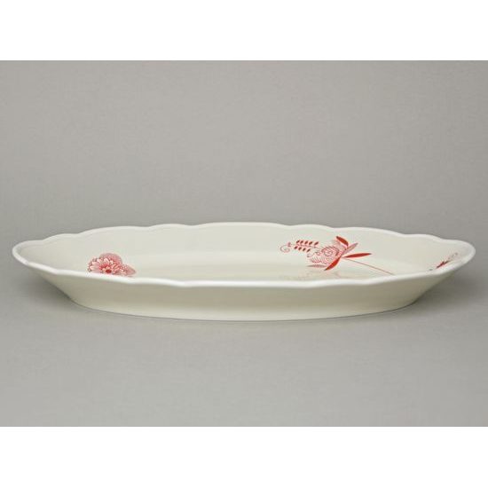 Mísa oválná 35 cm, cibulák ECO červený na ivory, Český porcelán a.s.