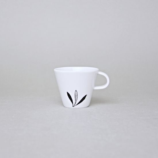 Bohemia black: Šálek espresso 45 ml, design Jiří Pelcl, černý cibulák, Český porcelán a.s.