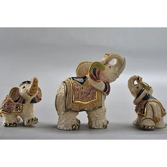 De Rosa - White Indian Elephant, 7 x 5 x 8 cm, Ceramic Figure, De Rosa Montevideo