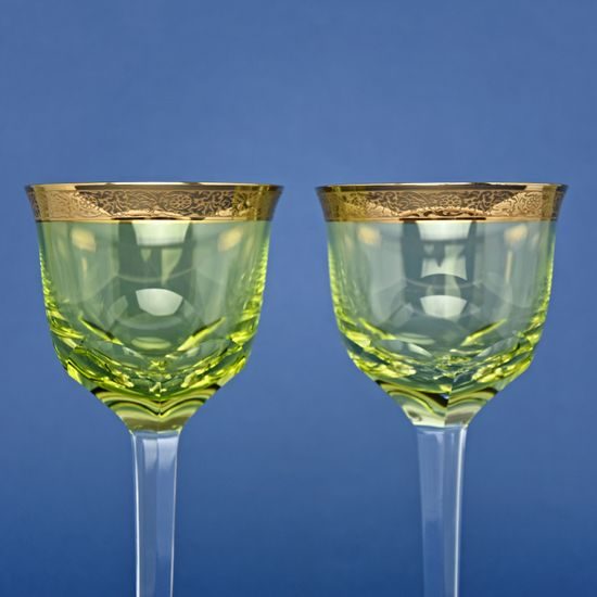 Wine / Liqueur Glasses 150 ml, Golden stripe, 20 cm, Milan Mottl