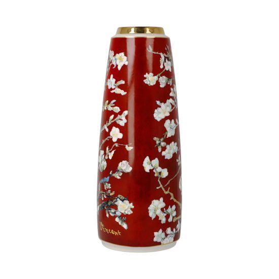 Vase V. van Gogh - Almond Tree red, 10,5 / 10,5 / 26,5 cm, Porcelain, Goebel