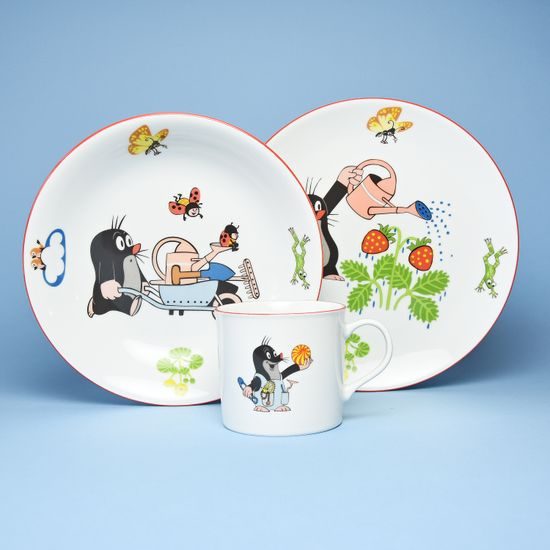 Children's set "Mole the Gardener" 3 pcs., Thun 1794 Carlsbad porcelain