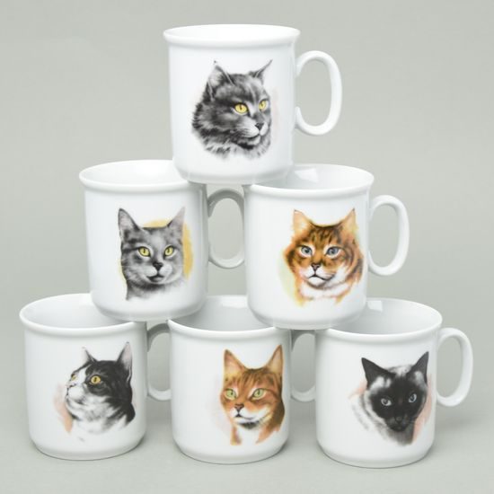 Hrnek Gaston 0,22 l, kočičky - sada 6 ks., Český porcelán a.s.