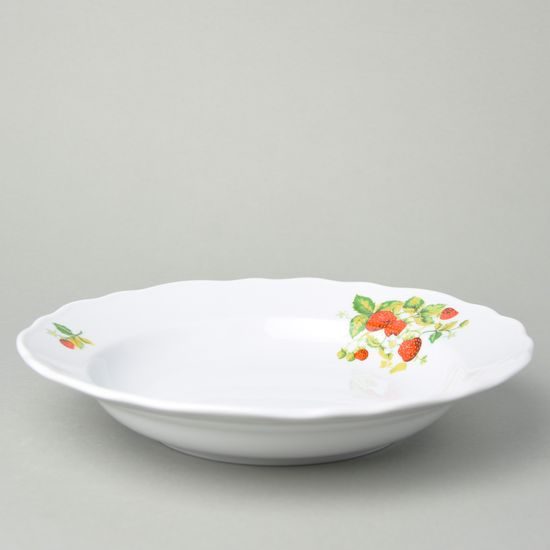 Plate deep 24 cm, strawberry, Cesky porcelan a.s.