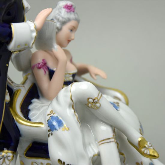 Canapé rococo 22 x 18,5 x 25,5 cm, Isis, Royal Dux Bohemia
