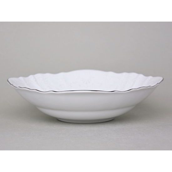 Bowl 25 cm, Thun 1794 Carlsbad porcelain, BERNADOTTE frost, Platinum line