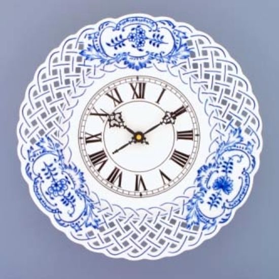 Hodiny prolamované 27 cm se strojkem, Cibulák, originální z Dubí