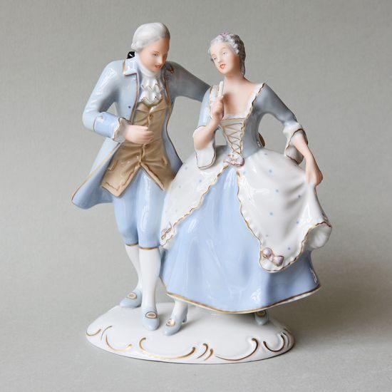 Couple Rococo 16,5 x 12 x 21 cm, Luxor, Porcelain Figures Duchcov