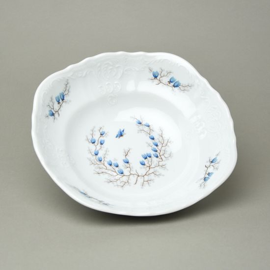 Mísa hluboká 23 cm, Thun 1794, karlovarský porcelán, BERNADOTTE motýli