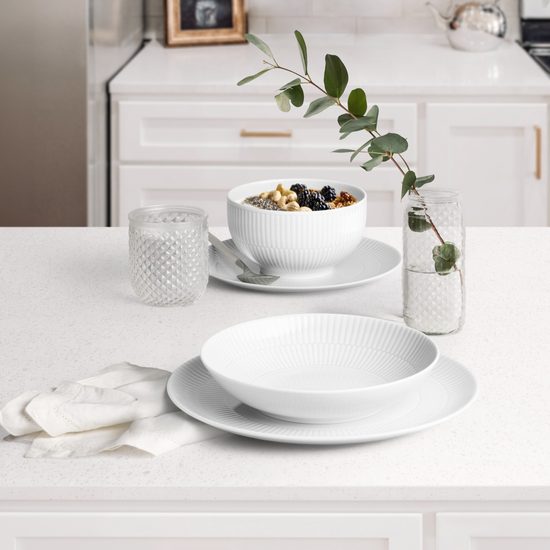 Talířová souprava 12 ks, mělké 27,5 cm + hluboké 21 cm, Amina bílá, porcelán Seltmann