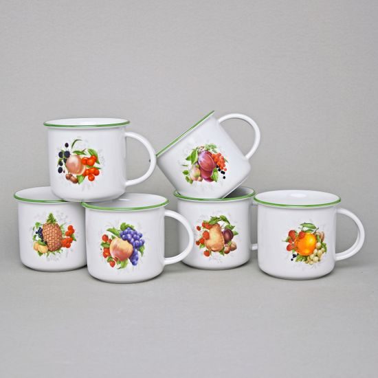 Hrnek Tina střední 240 ml, 6 ks., ovoce, Český porcelán a.s.