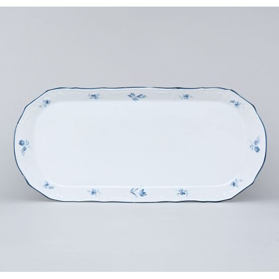 Tray square 37 cm, Thun 1794 Carlsbad porcelain, BERNADOTTE blue flower