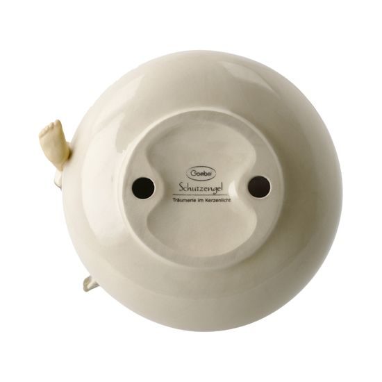 Anděl snící se svícnem červený 12 / 12,5 / 11,5 cm, kamenina, Goebel