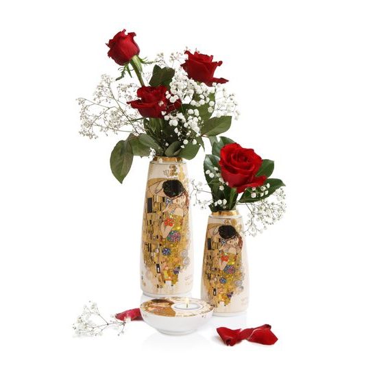 Vase Gustav Klimt - The Kiss, 9 / 9 / 18,5 cm, Porcelain, Goebel