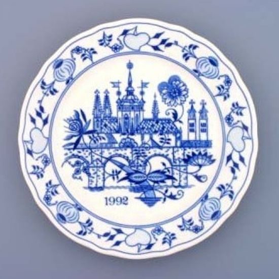 Vánoční / výroční talíř 1992 Praha 24 cm, Cibulák, originální z Dubí