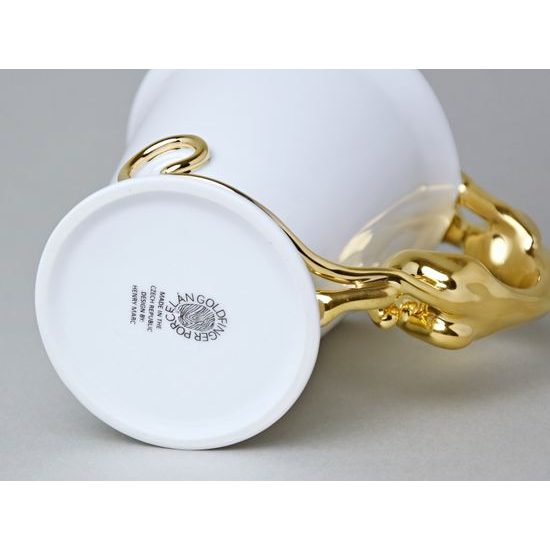 Mug Sphinx with a Cat, 400 ml, Gold, Goldfinger porcelain