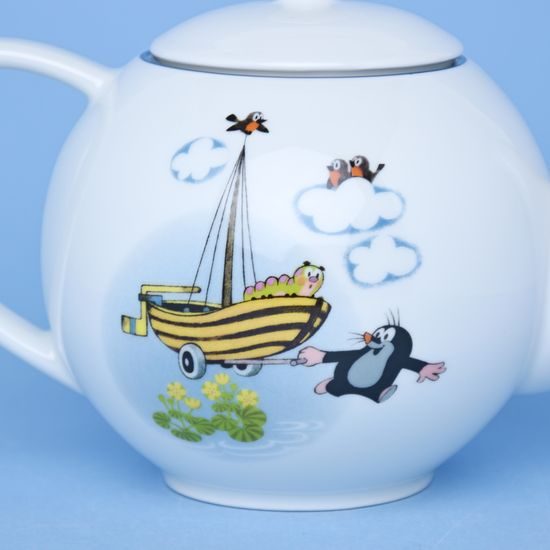 Víčko ke konvi 1,1 l, Krteček s plachetničkou, Thun 1794, karlovarský porcelán, Dětské soupravy a hrnky s Krtečkem