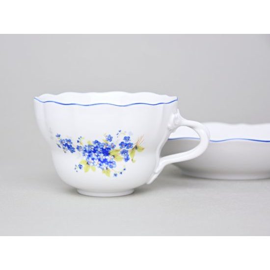 Cup and saucer D, 0,40 l, Forget-me-not-flower, Cesky porcelan a.s.