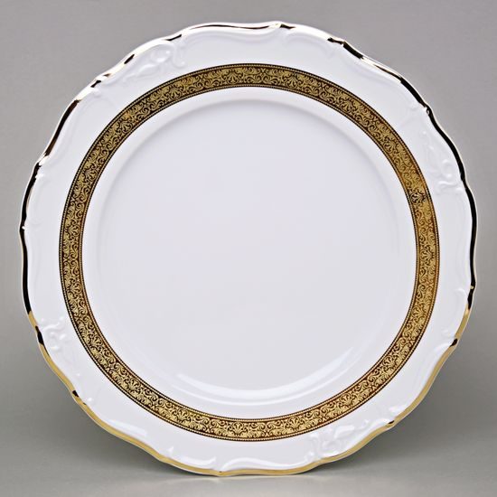 Round flat dish 30 cm (club plate), Marie Louise 88003, Thun 1794, karlovarský porcelán