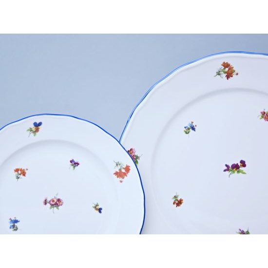 Talířová sada pro 6 osob, Házenka modrá linka 26,24,19, Český porcelán a.s.