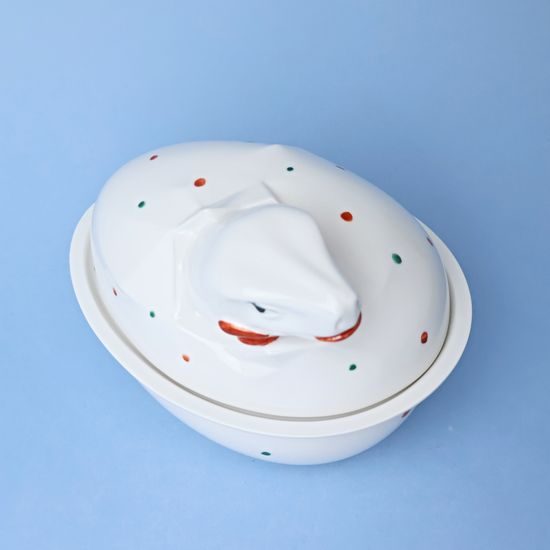 Originální dětská jídelní souprava DINO SET - PUNTÍKY (náhodný výběr dekoru), porcelán Goldfinger