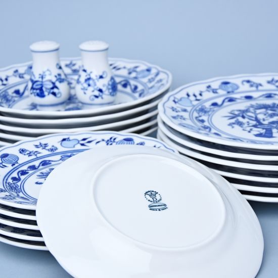 Plate set for 6 pers. Big Hami Blue Onion Pattern, Original Blue Onion Pattern