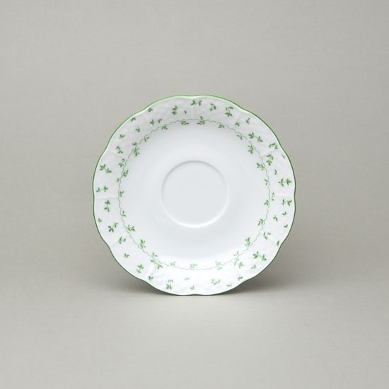 NATÁLIE zelené kvítky: Podšálek 155 mm, Thun 1794, karlovarský porcelán