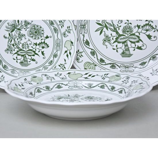 Plate set for 6 persons, Green Onion Pattern, Cesky porcelan a.s.