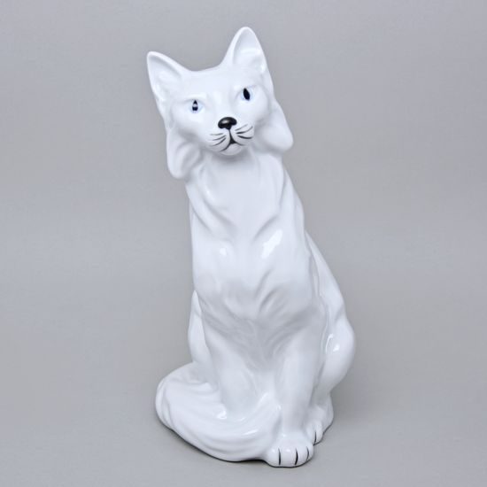 Kočka Bílá 22,5 x 17 x 34 cm, Luxor, Porcelánové figurky Duchcov