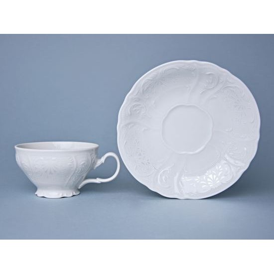 Frost no line: Tea cup and saucer 205 ml / 16 cm, Thun 1794 Carlsbad porcelain, BERNADOTTE