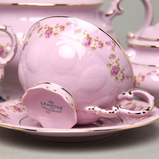 Tea set for 6 pers. Sonata decor 158, Leander 1908, Rose china