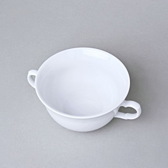 Soup cup 300 ml 2 handles, Thun 1794, Carlsbad porcelain, NATÁLIE white