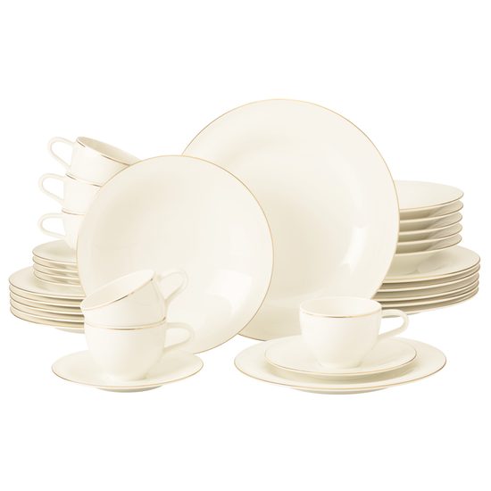 Dining set 30 pcs., MEDINA zlato, Porcelán SELTMANN