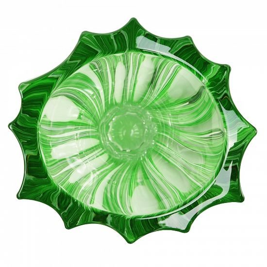 Skleněná váza Plantica zelená, 32 cm, Aurum Crystal