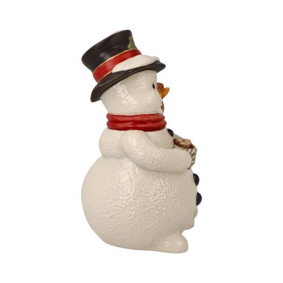 Snowman figurine Visit at the Woods 11.5 / 7 / 12.5 cm, stoneware, Goebel