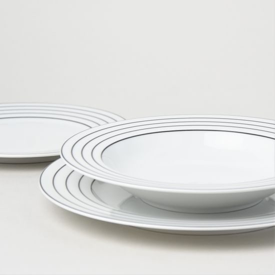 Plate set for 6 persons, Thun 1794 Carlsbad porcelain, SYLVIE 80411