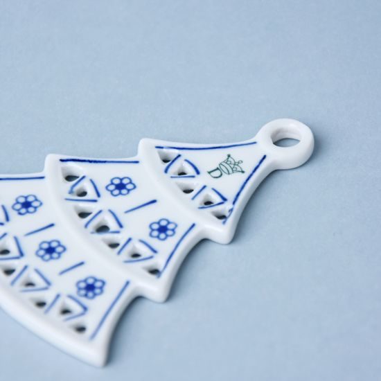 Christmas decoration - tree perforated 8,5 cm, Original Blue Onion Pattern