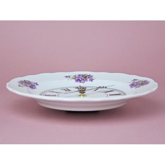 Wall Clock 24 cm with clockwork, Violet, Český porcelán a.s.