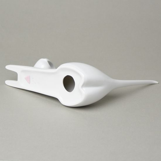 Kočka 19 x 17 (ocas) x 6,5 cm ležící, bílá, Porcelánové figurky Duchcov