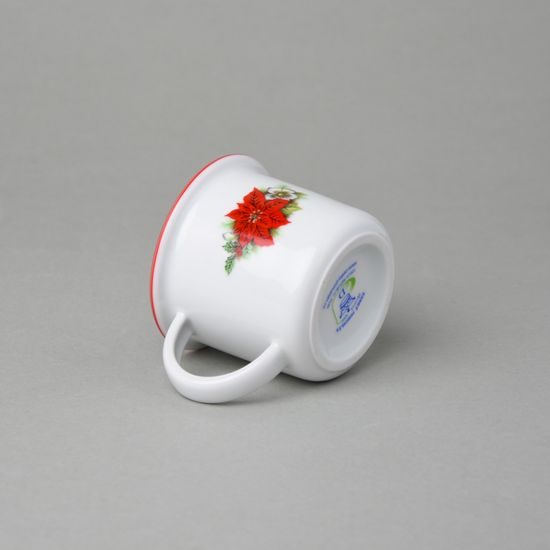 Mug Tina mini 100 ml, Poinsettia (Christmas star/rose), Český porcelán a.s.
