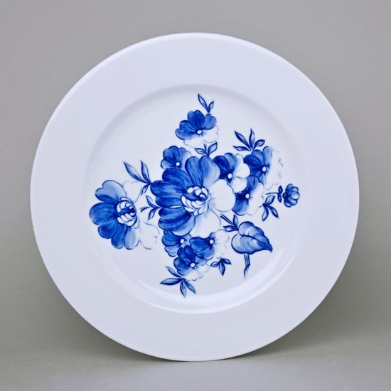 Plate dining 25,5 cm, blue flower, Cesky porcelan a.s.