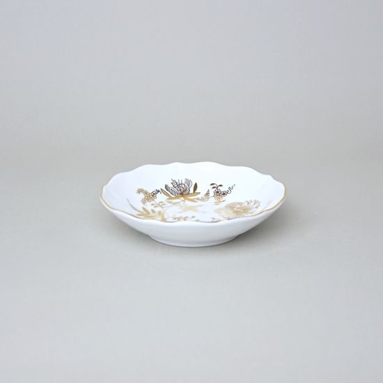 Podšálek B 14 cm, zlatý Cibulák, Český porcelán z Dubí
