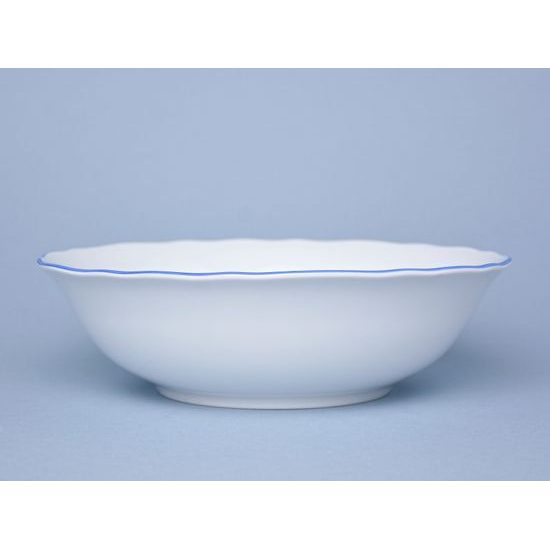 Mísa 23 cm, bílý porcelán s modrou linkou, Český porcelán a.s.