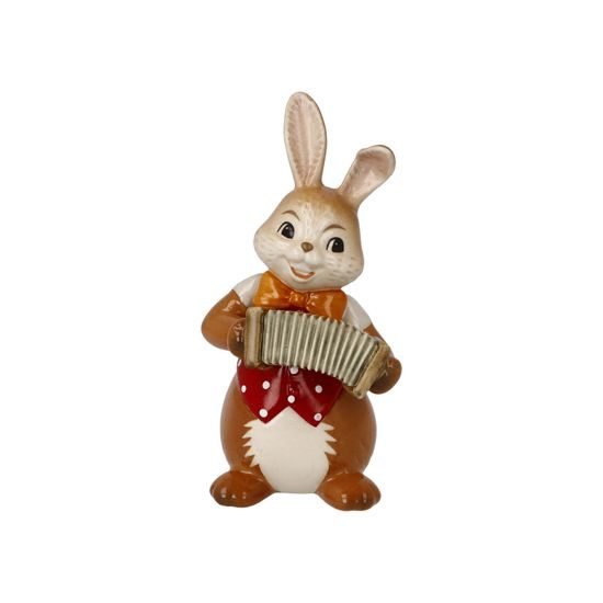 Rabbit figurine with accordeon 4 / 4 / 8cm, stoneware, Goebel