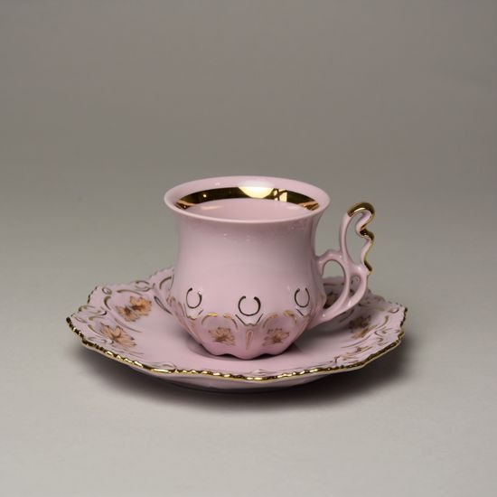 Cup 100 ml espresso and saucer 12 cm, Lenka 527, Rose China Chodov