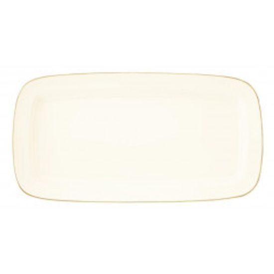 Cake platter rectangular 36,5 x 19 cm, Saphir Diamant oro 4159, Tettau Porcelain