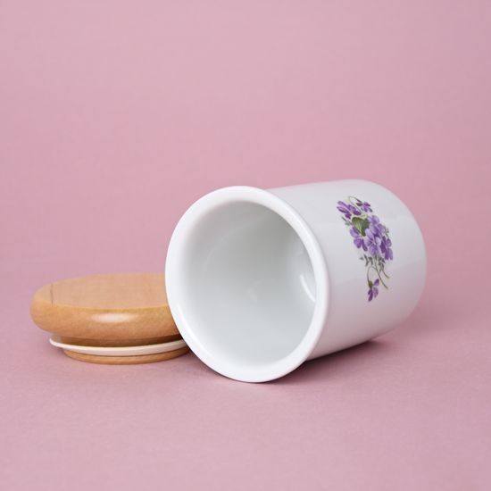 Jar w/wooden lid 10,5 x 8,2 cm middle, Violet, Cesky porcelan a.s.