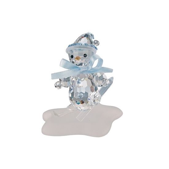 Snowman With The Ski, 7 x 6,5 x 7 cm, Crystal Gifts and Decoration PRECIOSA