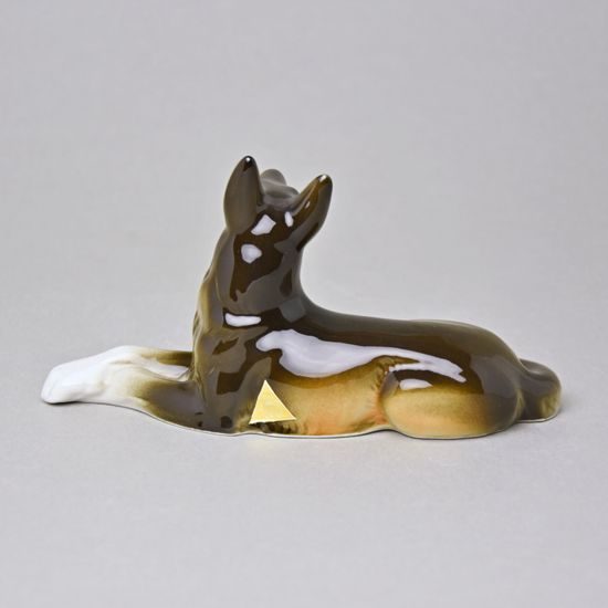 Ležící vlčák 17 x 7 x 9 cm, Luxor, Porcelánové figurky Duchcov