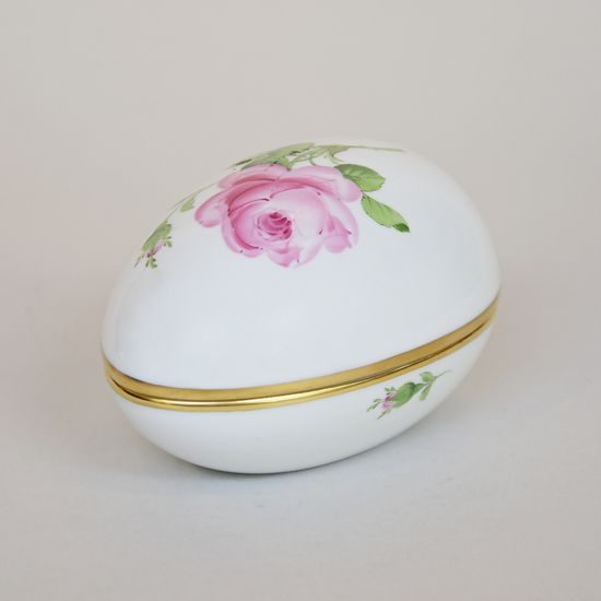 Dóza ve tvaru vejce s víčkem 7 x 9,5 x 6,5 cm, Míšeňský porcelán